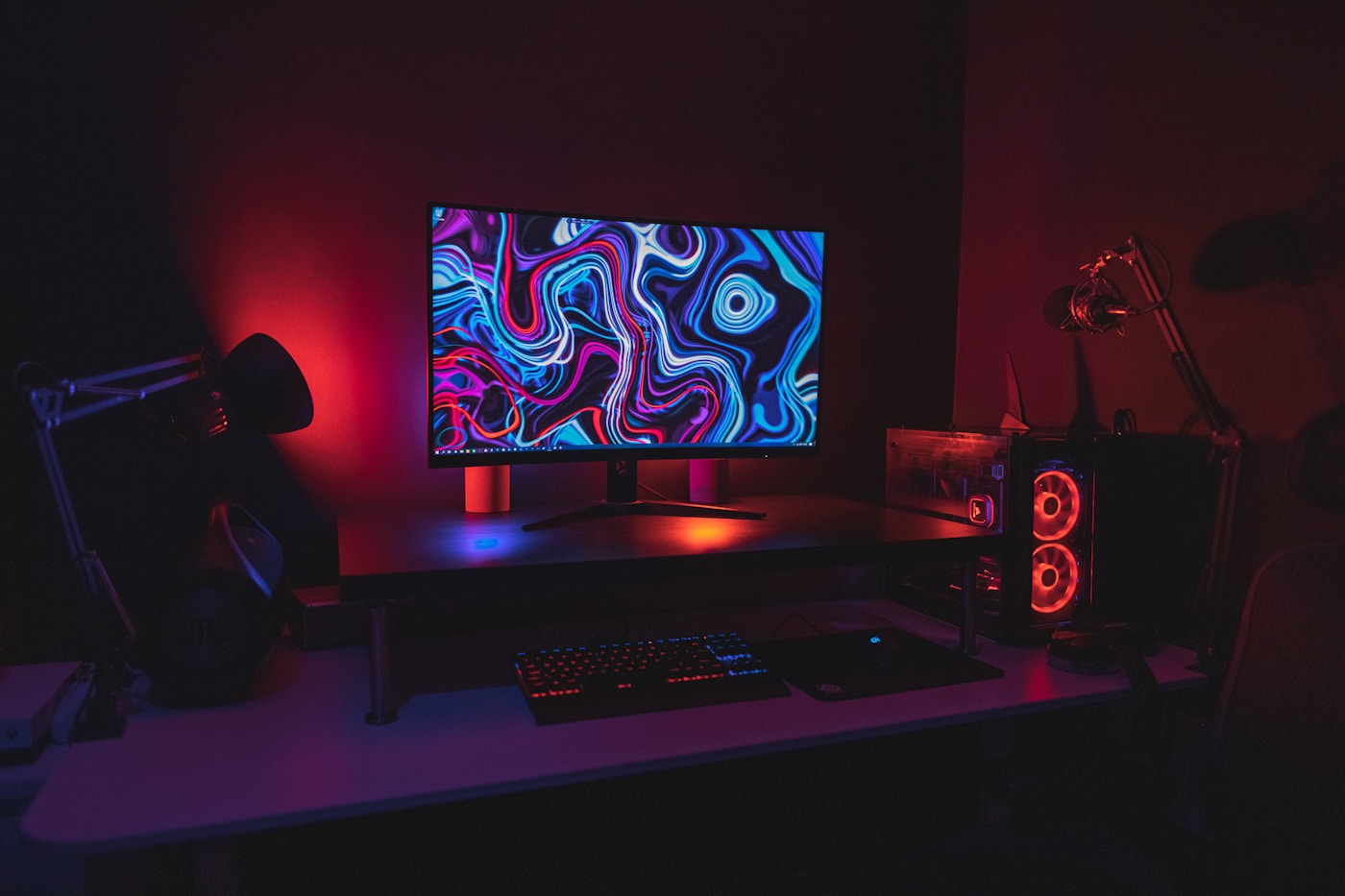 Kit Gamer Completo PC, Monitor, Mesa e Cadeira